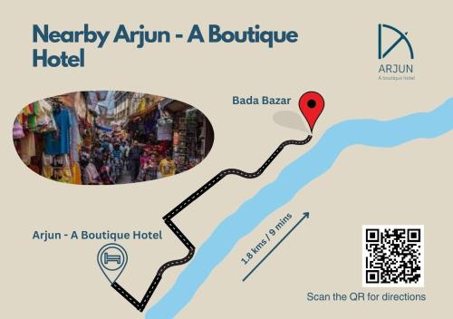 a map of the akiryu a boutique hotel at Arjun - A boutique hotel in Haridwār