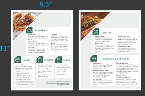 two white menus with food items on them at Holiday Inn Lower East Side by IHG in New York