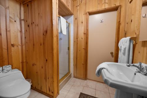 Ένα μπάνιο στο Bear Pause -Walk to lake and Alpine Slides! Beautiful knotty pine interior!