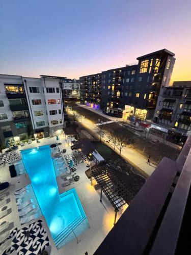 a view of a swimming pool on top of a building at Views from ATL Beltline in Atlanta