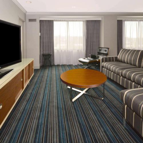 Una televisión o centro de entretenimiento en DoubleTree by Hilton Newark-Fremont