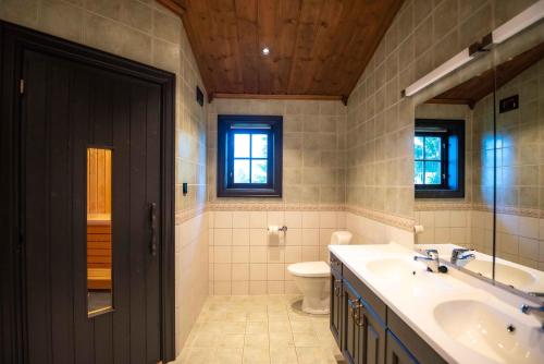 a bathroom with a sink and a toilet at Trysilfjellet Nord 170 in Trysil