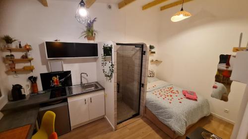 Photo de la galerie de l'établissement Studio avec clim, 5 min métro Paris, cour privée, à Villejuif