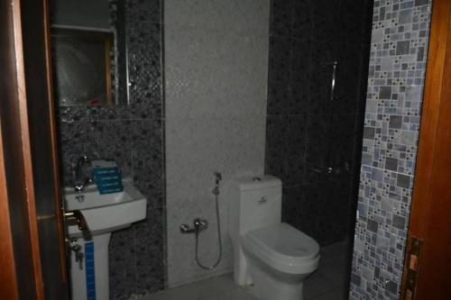 バグダッドにあるNoordana Apartmentsのトイレと洗面台のある小さなバスルーム
