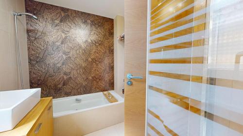 a bathroom with a sink and a shower at Casa Egeo R - Murcia Holiday Rentals Property in Sucina