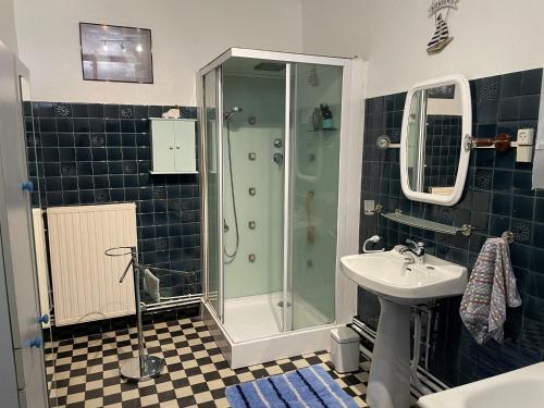 Koupelna v ubytování B&B Chambres d'hôtes Ferme Mahyas