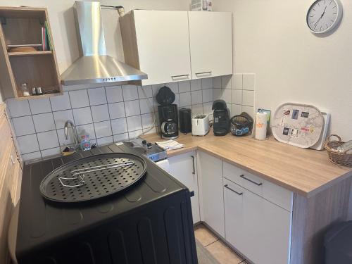 Kuchyň nebo kuchyňský kout v ubytování Ferienwohnungen Forellengrund Schierke