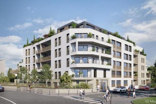 an architectural rendering of a large white building at Élégance Parisienne in Villemomble