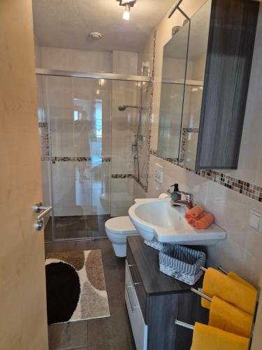 Koupelna v ubytování Appartement Alpina Zillertal