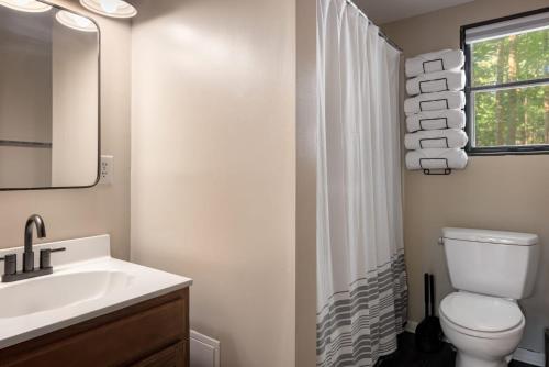 Koupelna v ubytování Hot Tub Fire Pit Deck Grill w Resort Amenities