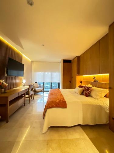 Katil atau katil-katil dalam bilik di Zantamar La Cruz Beach & Pool