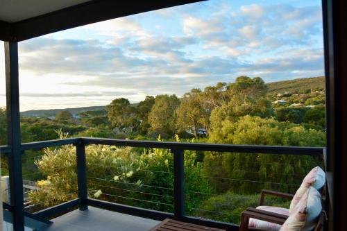 a view from the balcony of a house at Ocean View Beach House, Margaret River in Gnarabup