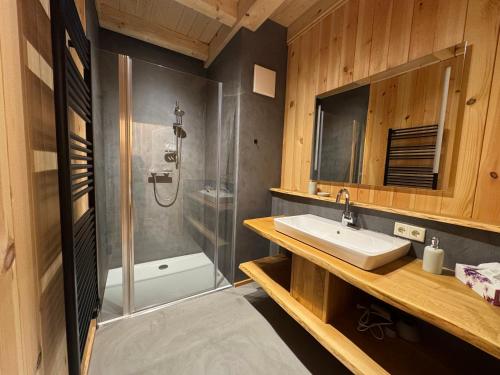 Koupelna v ubytování Bio-Hof Lexmühle