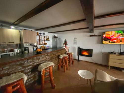 Η κουζίνα ή μικρή κουζίνα στο Chalet Motilor Straja