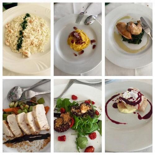 a collage of pictures of different plates of food at Hotel Principe in Pomezia