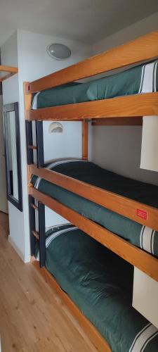 quelques lits superposés dans une chambre dans l'établissement L'appart Le Plein Sud - Superdévoluy - Appartement T2 lumineux sur le front de neige, à Saint-Étienne-en-Dévoluy