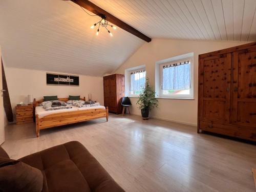 Postel nebo postele na pokoji v ubytování Haus Tauber