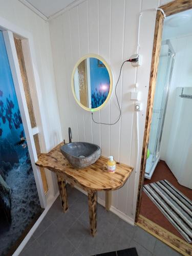 Ένα μπάνιο στο Apartment Fjordblick