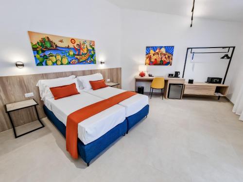 Cama o camas de una habitación en Thaleia Dimora di Pregio