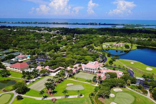 an aerial view of the golf course at the resort at Windsor Lodge Unit #19, studio close to beaches in Osprey