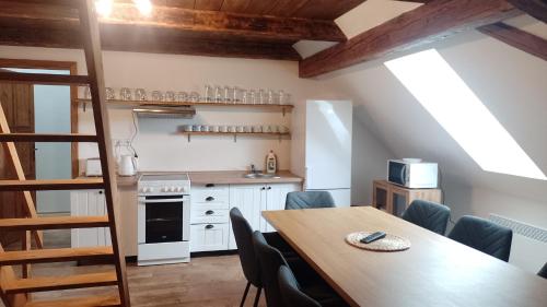 Kuchyň nebo kuchyňský kout v ubytování Ubytování Ždírec - Apartmán 2