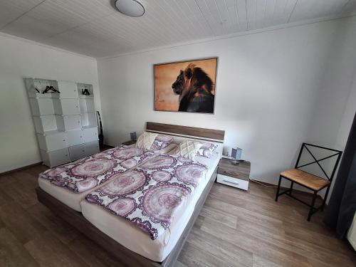 Postel nebo postele na pokoji v ubytování Ferienwohnung Schneeberg