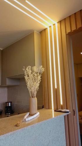 Dapur atau dapur kecil di Eco Resort Praia dos Carneiros Flat Colina