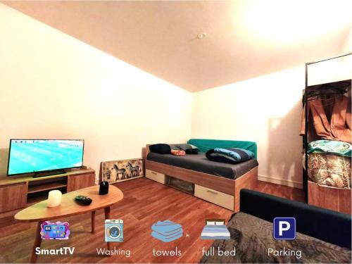 F1 équipé avec ascenseur, parking et près des transports