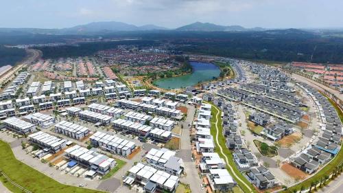 an aerial view of a large parking lot at EM Roomstay KOTASAS Kuantan room rental MALE ONLY in Kuantan