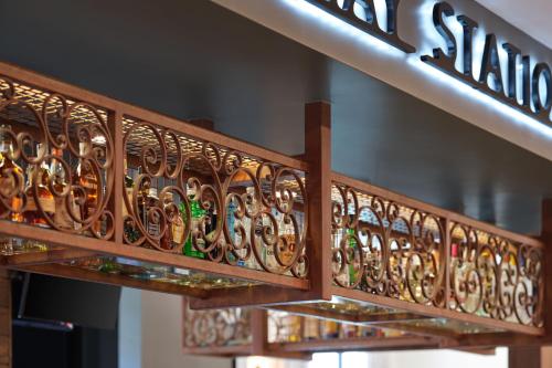 a fancy metal railing in a restaurant at Fairfield Inn & Suites by Marriott Tempe in Tempe