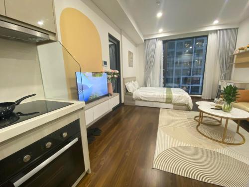 Η κουζίνα ή μικρή κουζίνα στο Vinhome Smart CiTy toà D