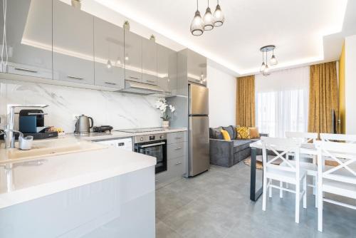 Kuchyň nebo kuchyňský kout v ubytování Velvet Apartments