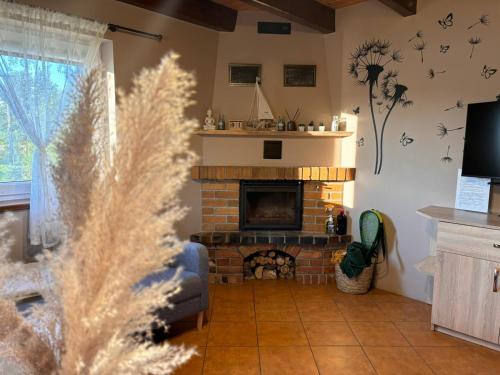 TV a/nebo společenská místnost v ubytování Domek u Mariusza