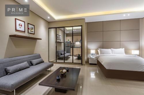 Prime Residence New Cairoにあるベッド