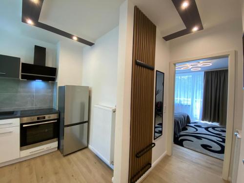Dapur atau dapur kecil di Luxus Apartment with balcony