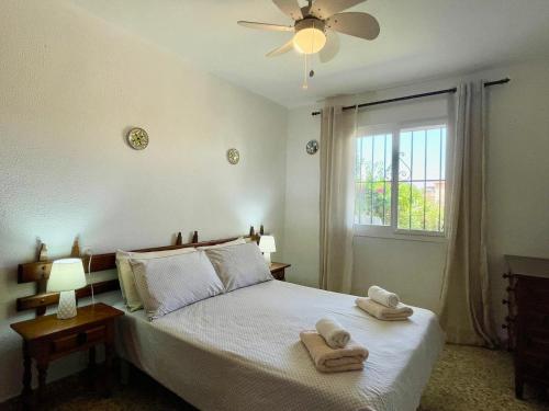 Posteľ alebo postele v izbe v ubytovaní Garden Apartment, La Noria