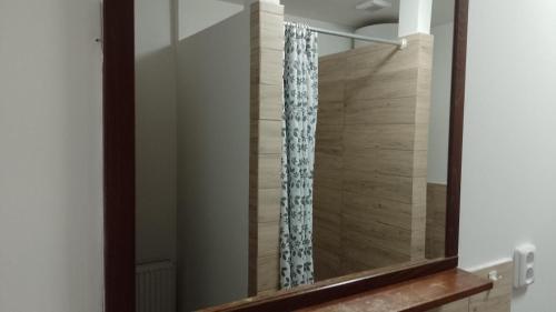 a mirror in a bathroom with a shower at Ubytování Ždírec - Apartmán 1 in Ždírec