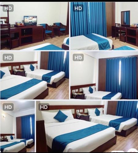 Postel nebo postele na pokoji v ubytování Khách Sạn Hùng Vương Quảng Ngãi