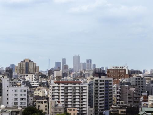 Pemandangan umum bagi Tokyo atau pemandangan bandar yang diambil dari hotel
