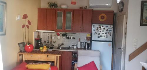 Dapur atau dapur kecil di Pela's studio 10 minutes from the Athens airport