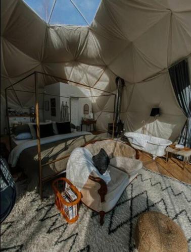 Ein Bett oder Betten in einem Zimmer der Unterkunft Forest Shore Dome