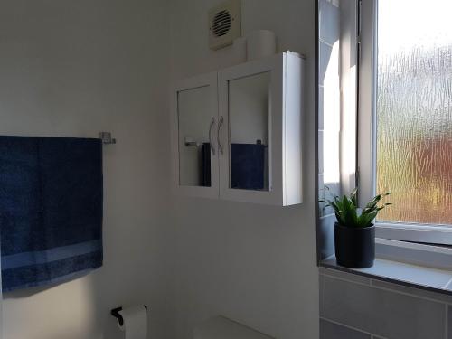 a bathroom with a sink and a mirror and a window at Portsmouth House near Centre 3 Bedrooms in Portsmouth