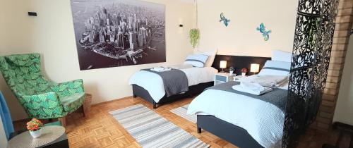Katil atau katil-katil dalam bilik di GADD Ferienwohnung 001 Glück an der Donau # Best Deluxe Stay 24#7 Check in