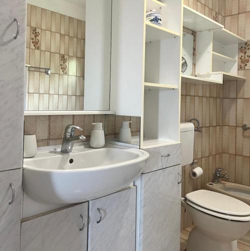 a bathroom with a sink and a toilet at Apartments Ballabanka in Koper