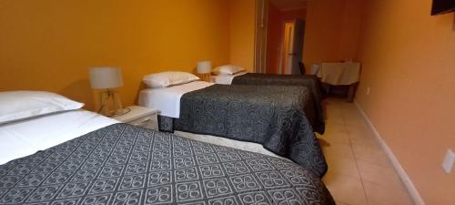 Una cama o camas en una habitación de Nuevo Hotel Plaza