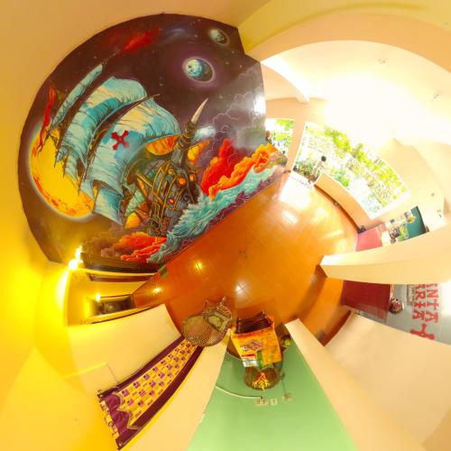 an overhead view of an exhibit in a museum at Santa Maria Hostel Kovalam in Kovalam