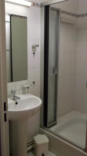 a bathroom with a sink and a toilet and a shower at Chambres d'hôtes Issy-Paris in Issy-les-Moulineaux