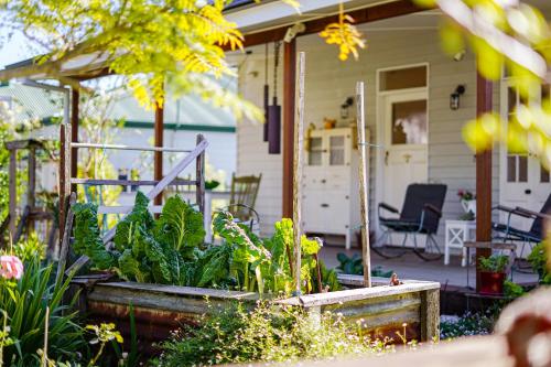 a porch of a house with flowers and plants at Entire Boutique Home - The Rustic Cottage - Canungra in Canungra