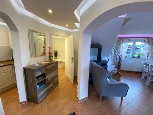 Kuchyň nebo kuchyňský kout v ubytování Ferienhaus -Möwennest-