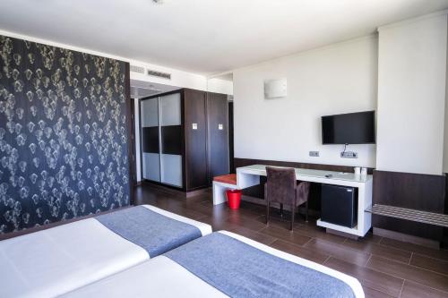 TV a/nebo společenská místnost v ubytování Hotel Alda Carril